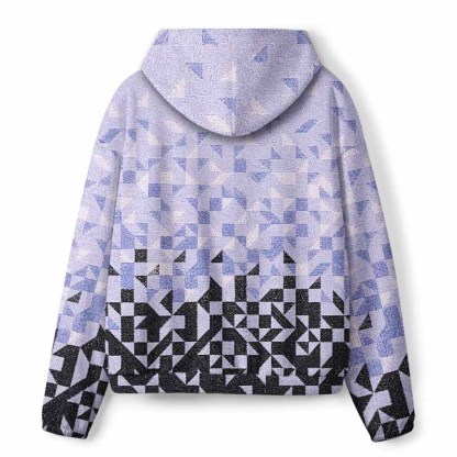 Soulisfree Gradient Mosaic Geometric All-Over Print Hoodie