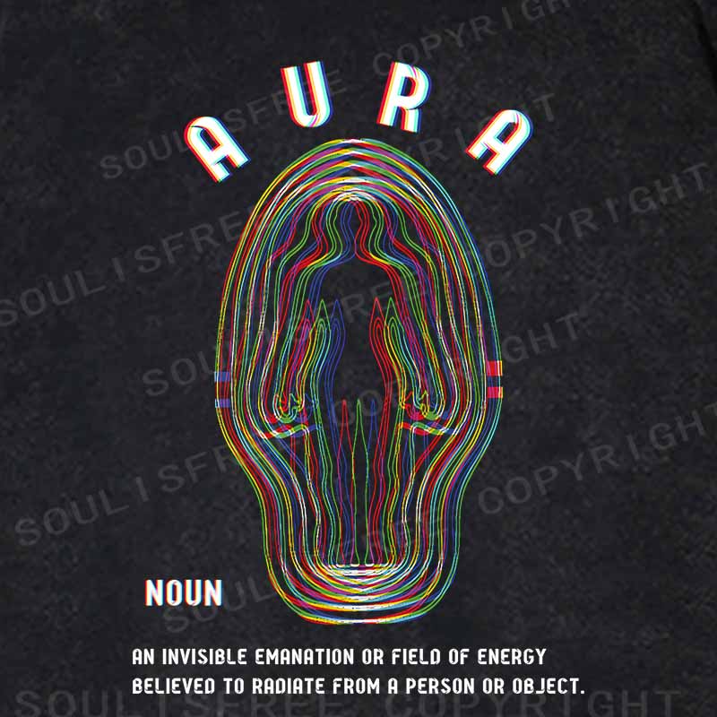 Soulisfree  Glitch Energy Aura Washed Hoodie