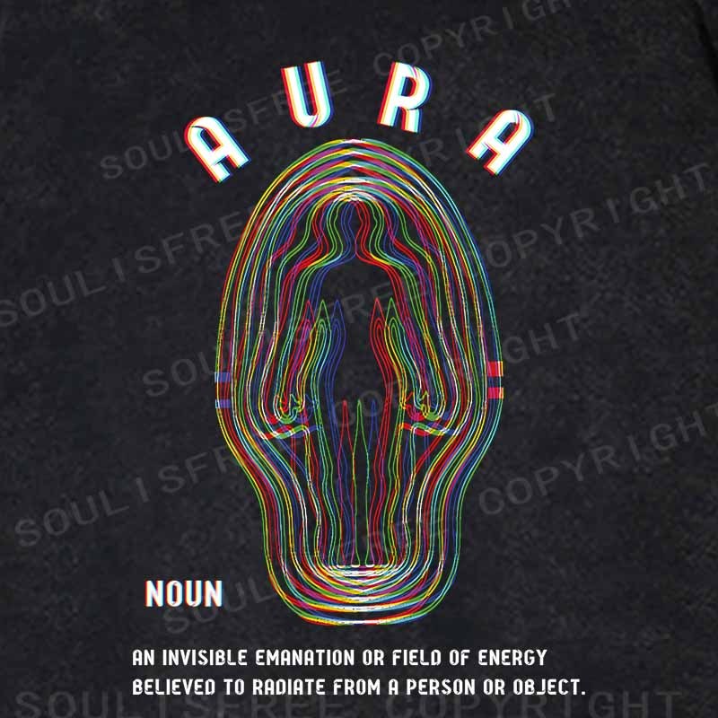 Soulisfree  Glitch Energy Aura Washed Hoodie