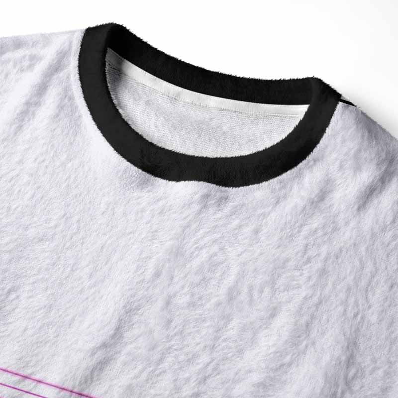 Soulisfree Vaporwave Pink Blue Fade  Fuzzy Crewneck Sweater