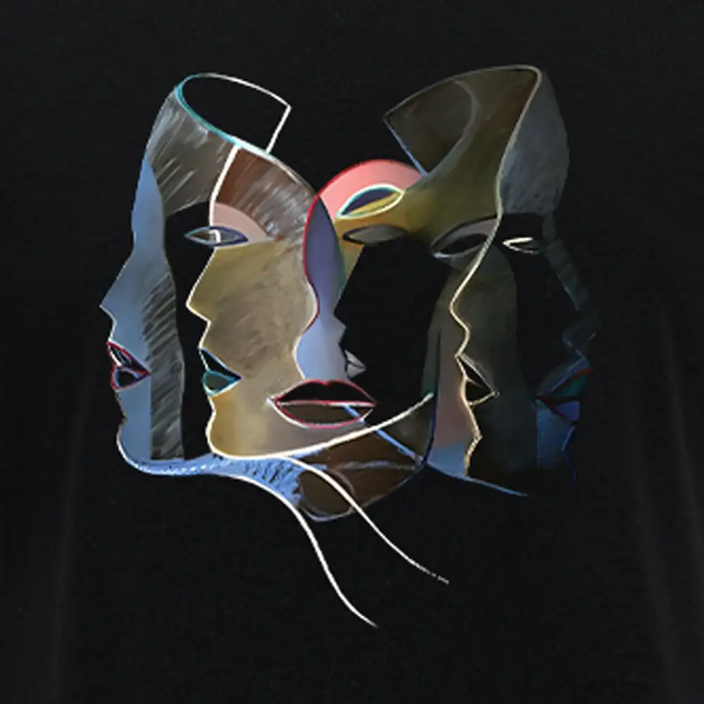 Layers of Masks Block Raglan Long Sleeve Crop Top