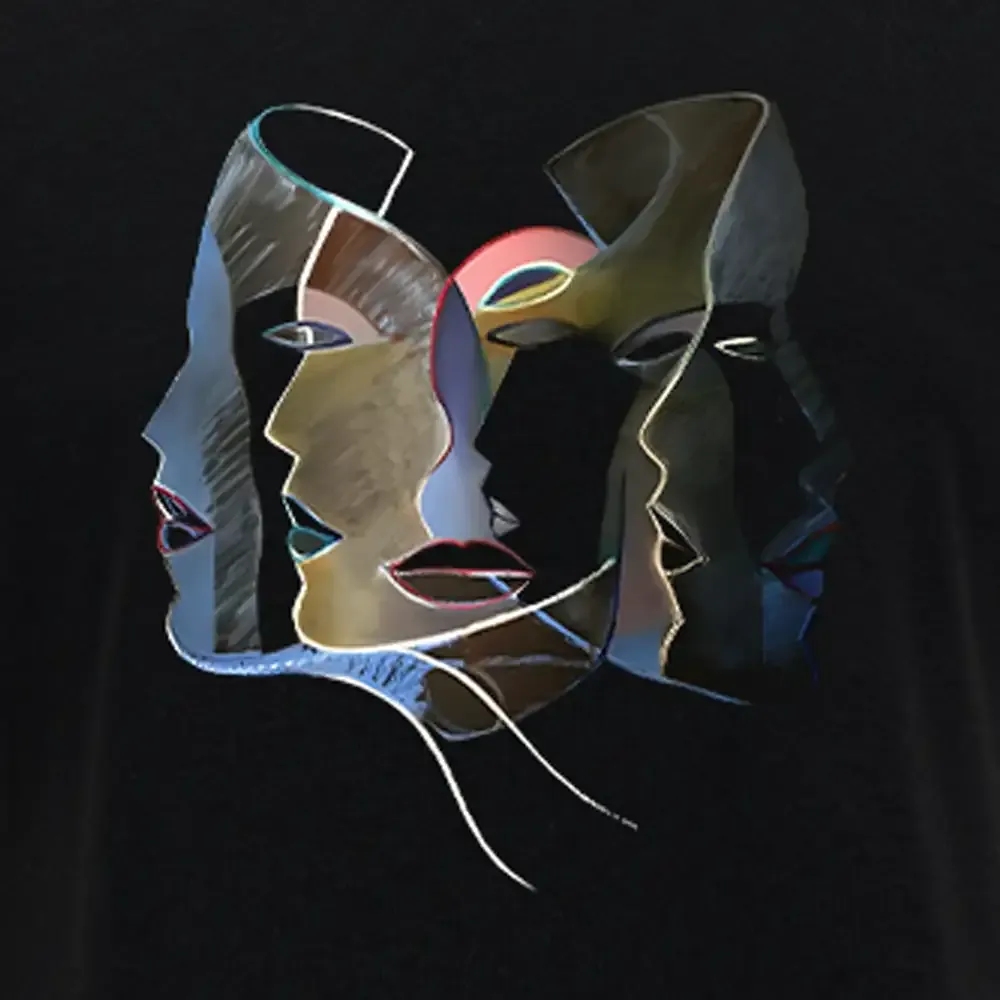 Layers of Masks Block Raglan Long Sleeve Crop Top