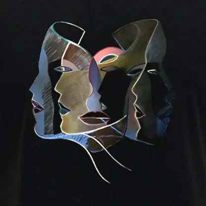 Layers of Masks Block Raglan Long Sleeve Crop Top