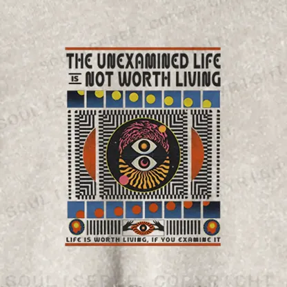 The Unexamined Life Not Worth Living Washed Cropped Sweatshirt
