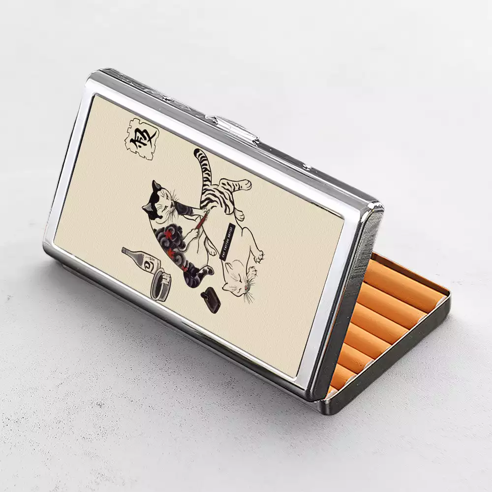 Cat Tattoo Cigarette Case