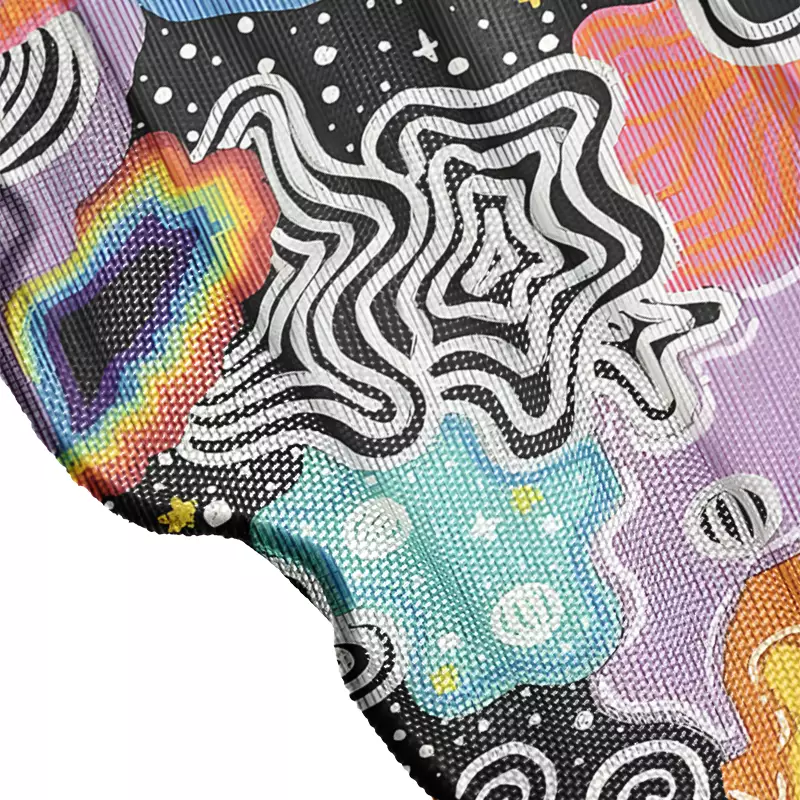 Soulisfree Psychedelic Vortex Collage Sheer Mesh Cover Up