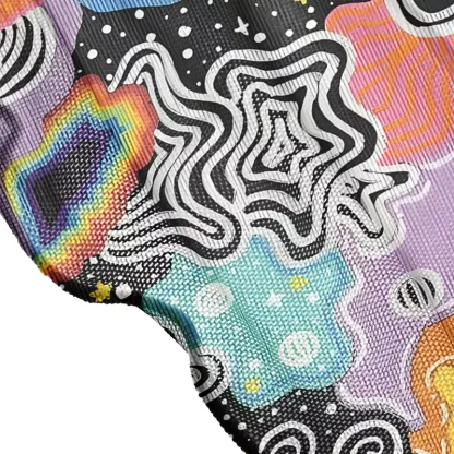 Soulisfree Psychedelic Vortex Collage Sheer Mesh Cover Up
