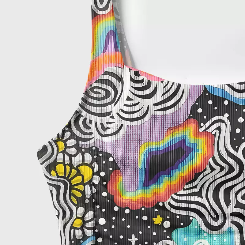 Soulisfree Psychedelic Vortex Collage One‑Piece Swimsuit