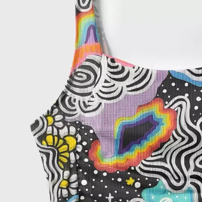 Soulisfree Psychedelic Vortex Collage One‑Piece Swimsuit