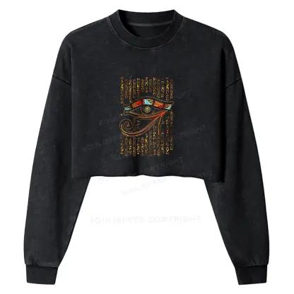 Eye Of Horus Washed Cropped Sweatshirt