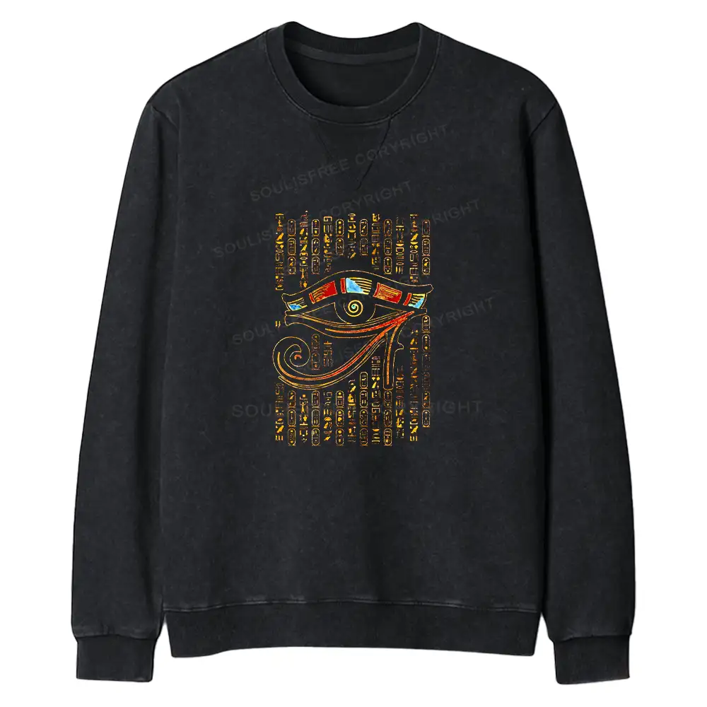 Eye Of Horus Regular Fit Washed Sweatshirt