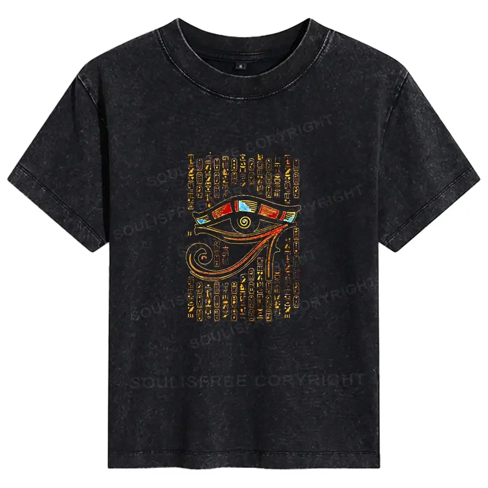 Designed Eye Of Horus Basic Washed T-shirt