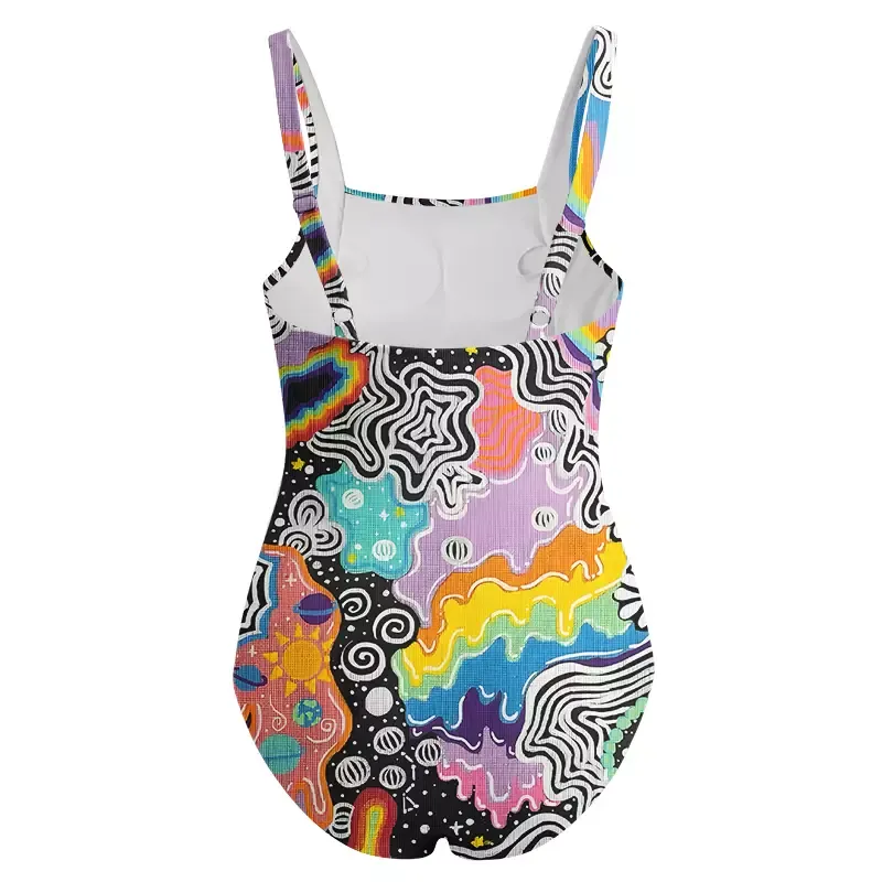 Soulisfree Psychedelic Vortex Collage One‑Piece Swimsuit