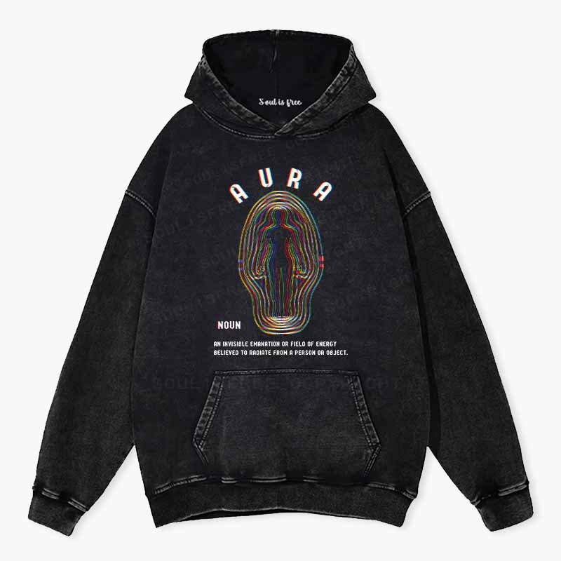 Soulisfree  Glitch Energy Aura Washed Hoodie