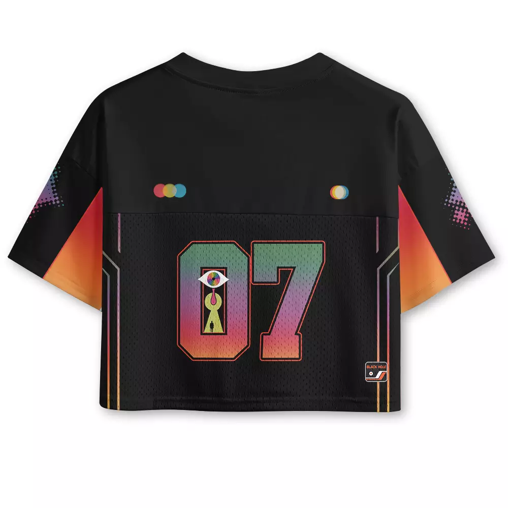 Soulisfree Step Mind Optic Lines Illusion Cropped Jersey