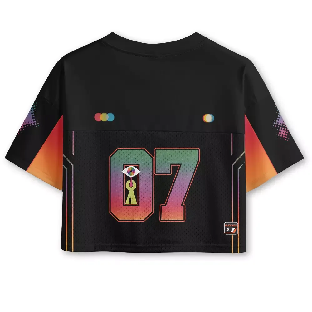 Soulisfree Step Mind Optic Lines Illusion Cropped Jersey