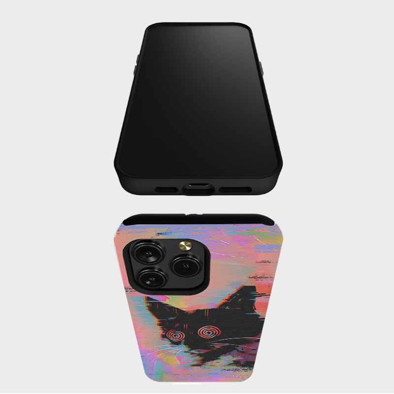 Soulisfree Glitchy Cat Matte Phone Case