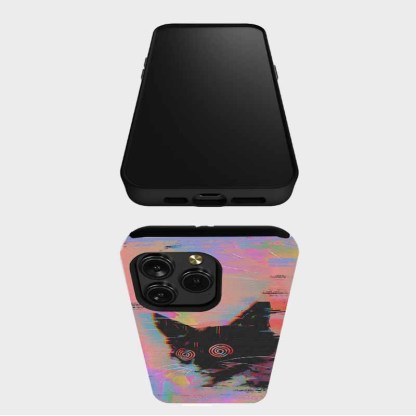 Soulisfree Glitchy Cat Matte Phone Case