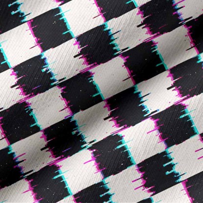 Soulisfree Glitch Checkerboard Long Sleeve Cotton Tee