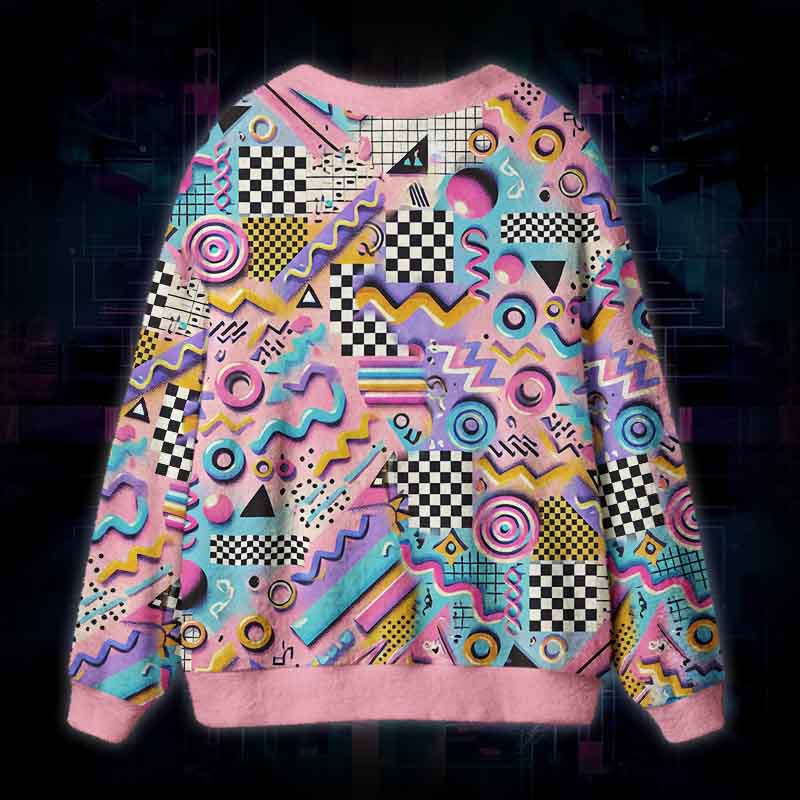 Soulisfree Memphis Future Fuzzy Cardigan Sweater