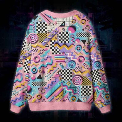 Soulisfree Memphis Future Fuzzy Cardigan Sweater