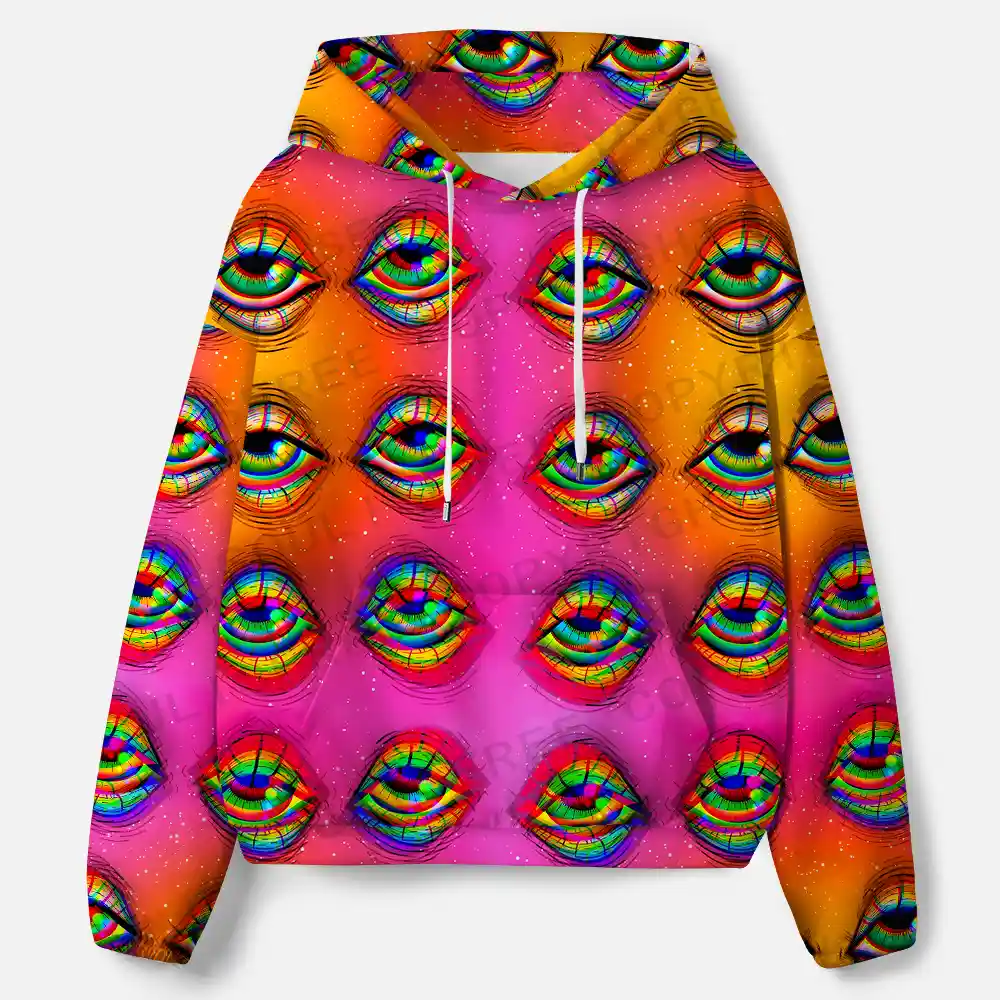 Prismatic Ocular Gradient All-Over Print Hoodie