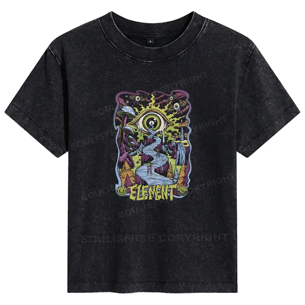 Psychedelic Elements Basic Washed T-shirt