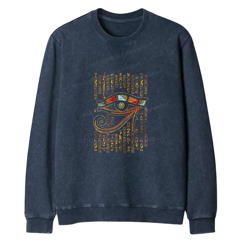 Eye Of Horus Regular Fit Washed Sweatshirt