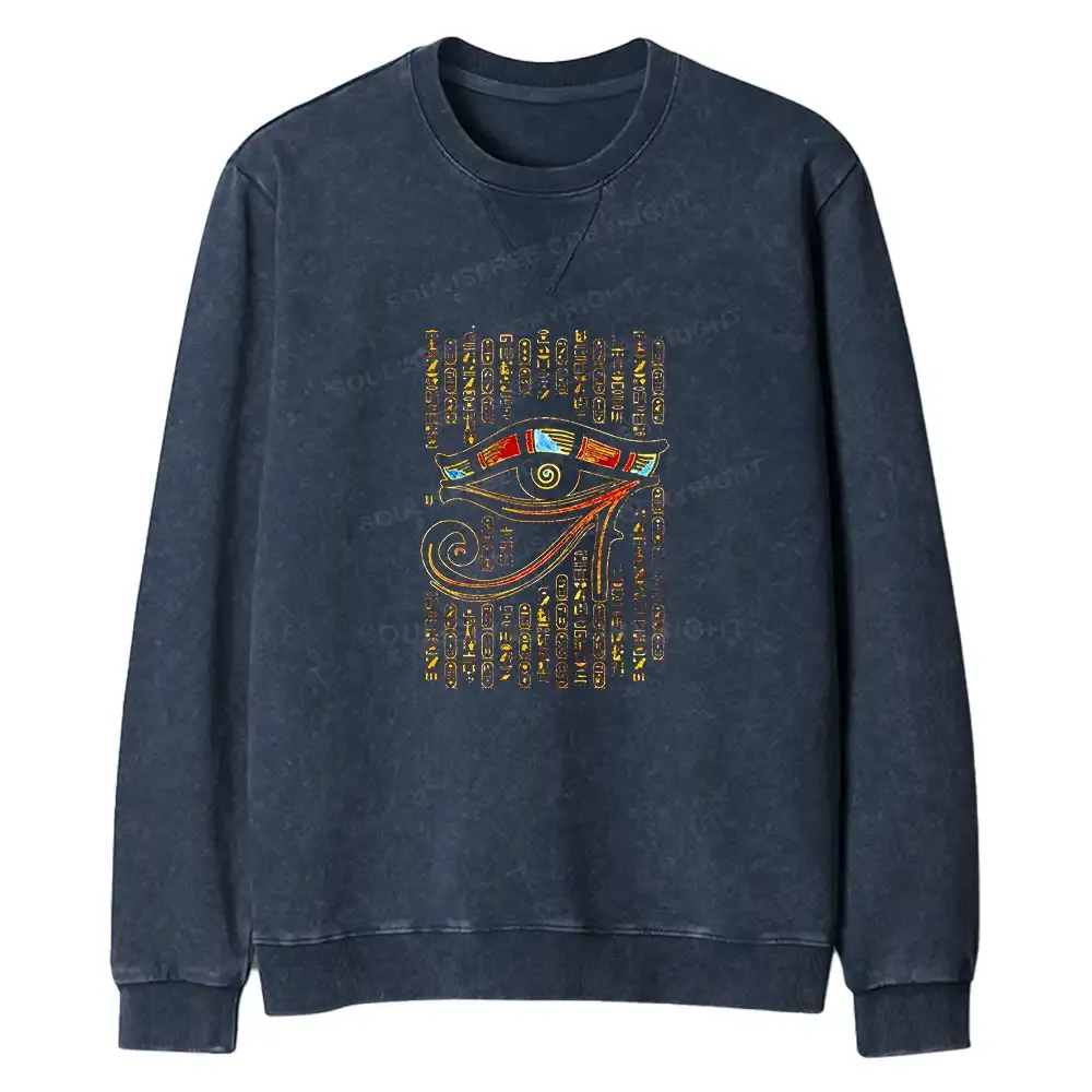 Eye Of Horus Regular Fit Washed Sweatshirt