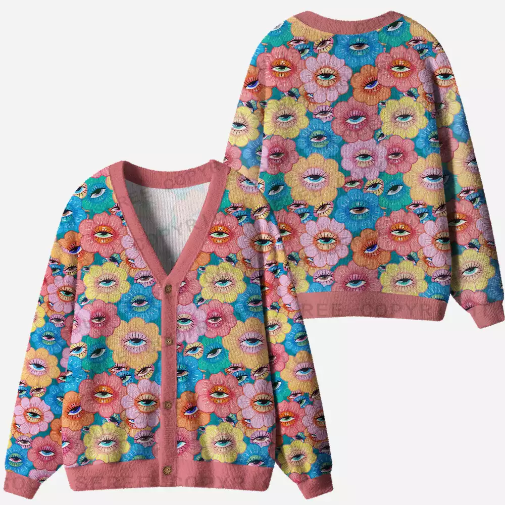 Psychedelic Garden Cardigan Sweaters