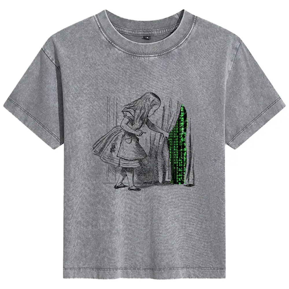 Wandering Into The Digital World Basic Washed T-shirt