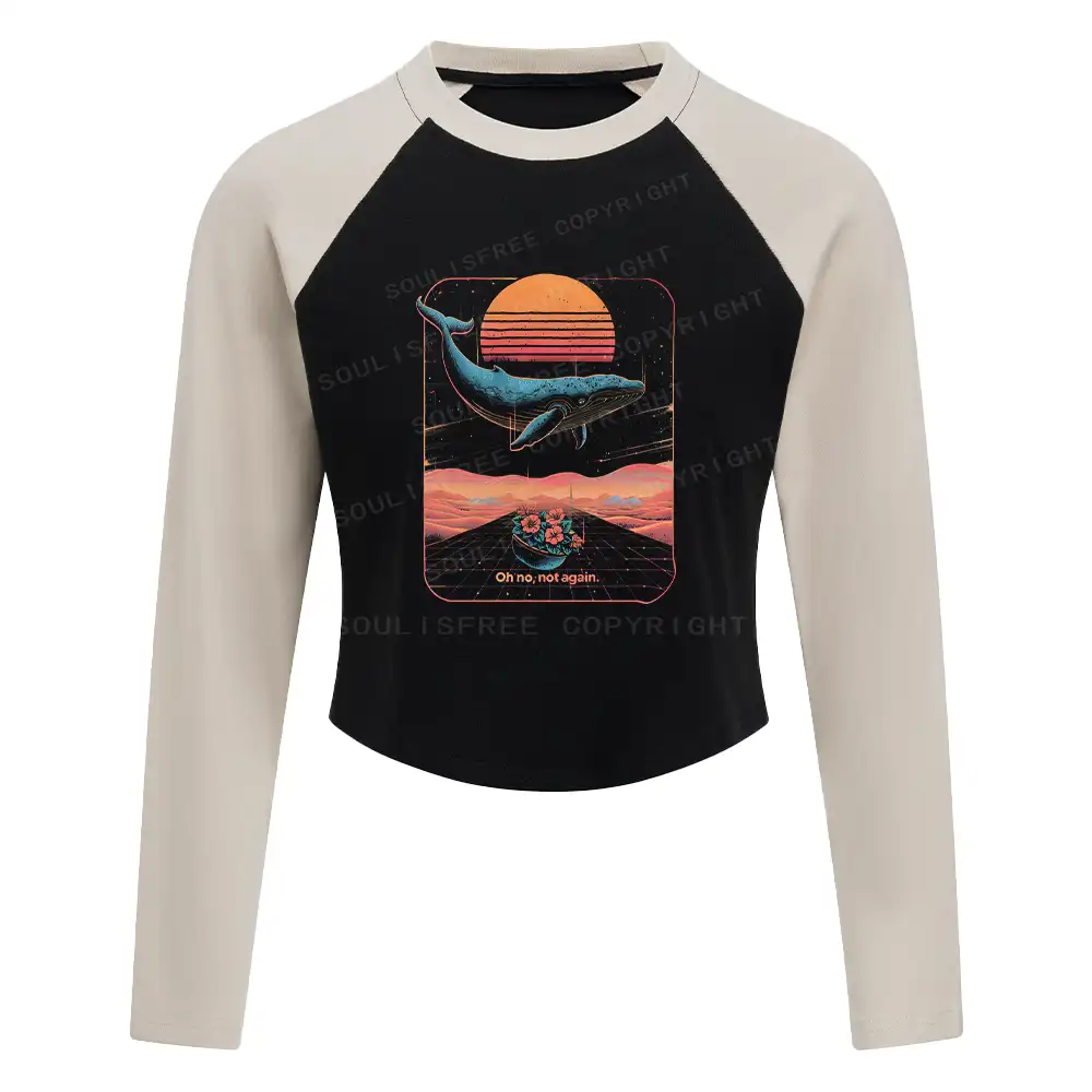 Galactic Lullaby Block Raglan Long Sleeve Crop Top