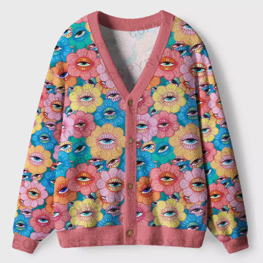 Psychedelic Garden Cardigan Sweaters