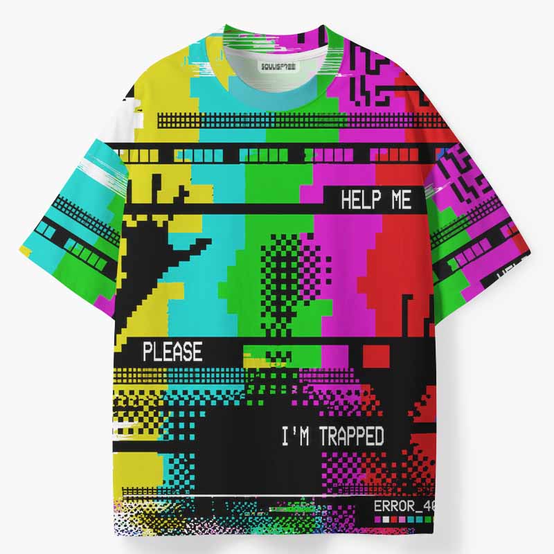 Soulisfree TRAPPED IN THE SIGNAL ECO‑PERF Graphic Tee