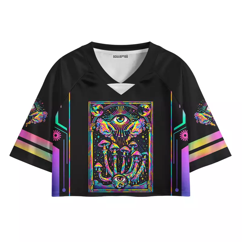 Soulisfree Psychedelic Mind Garden Cropped Jersey