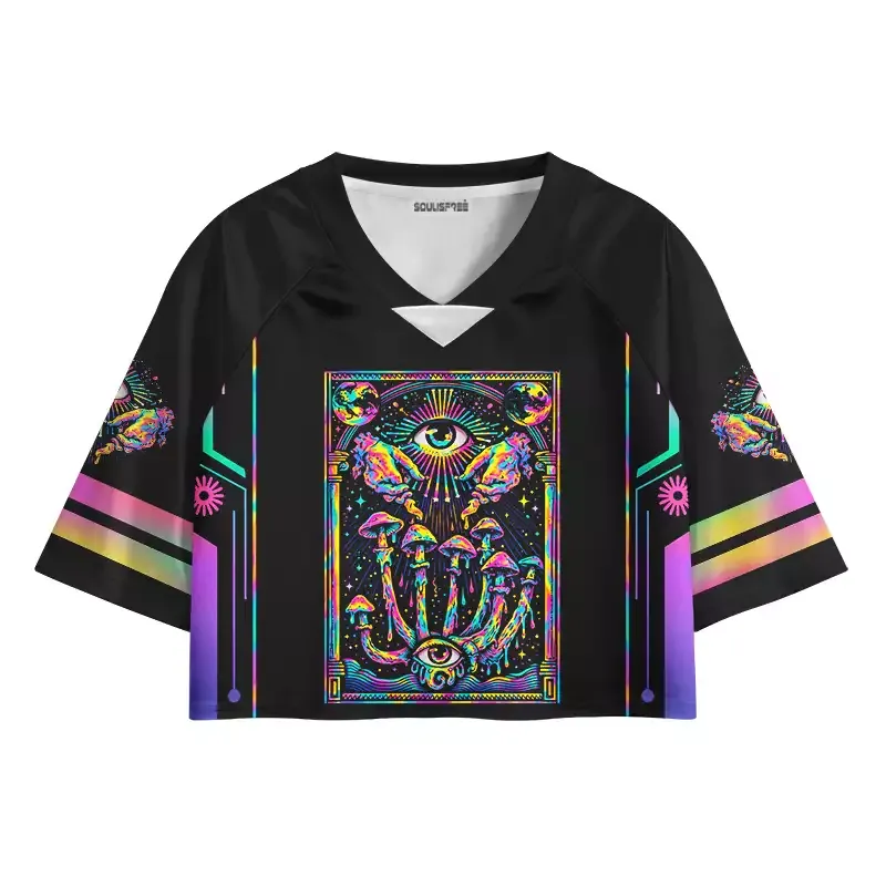 Designed Soulisfree Psychedelic Mind Garden Cropped Jersey