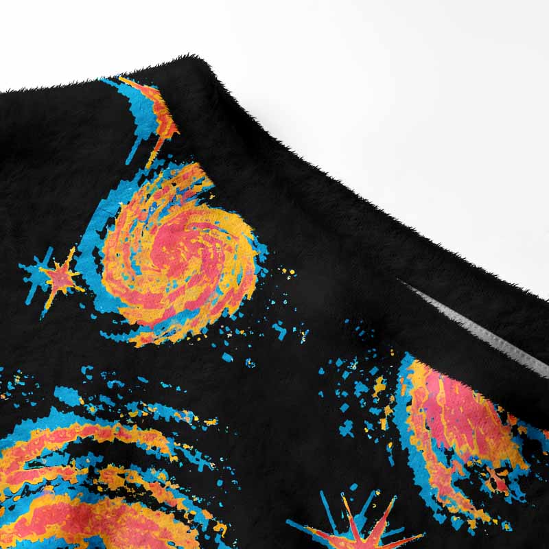Soulisfree Neon Swirl Galaxy Women's Fuzzy Crewneck Sweater