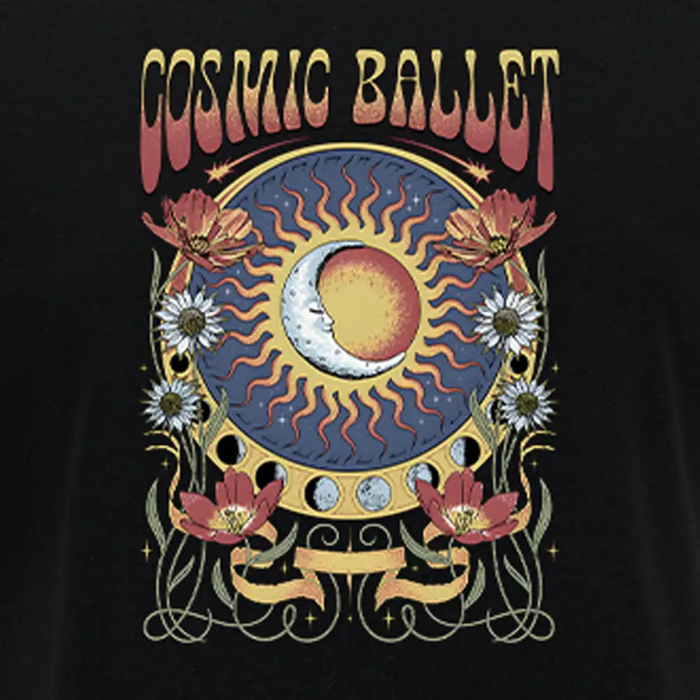 Psychedelic Ballet Block Raglan Long Sleeve Crop Top