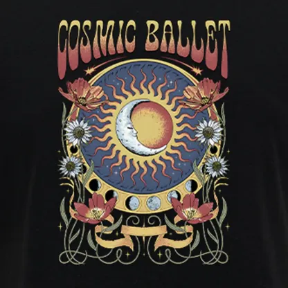 Psychedelic Ballet Block Raglan Long Sleeve Crop Top