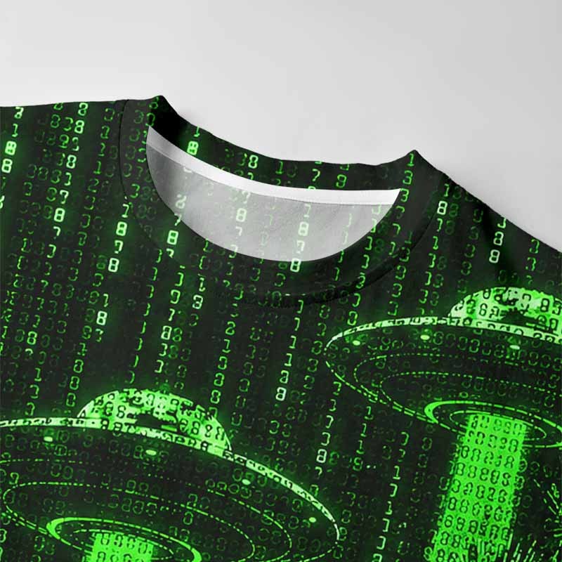 Soulisfree Matrix Alien Invasion Cardigan Long Sleeve Cotton Tee
