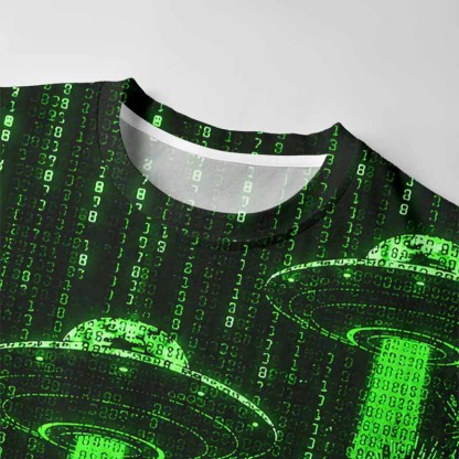 Soulisfree Matrix Alien Invasion Cardigan Long Sleeve Cotton Tee