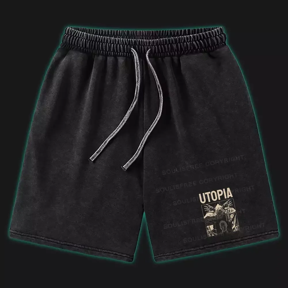 Designed Yearning For Utopia Washed Shorts