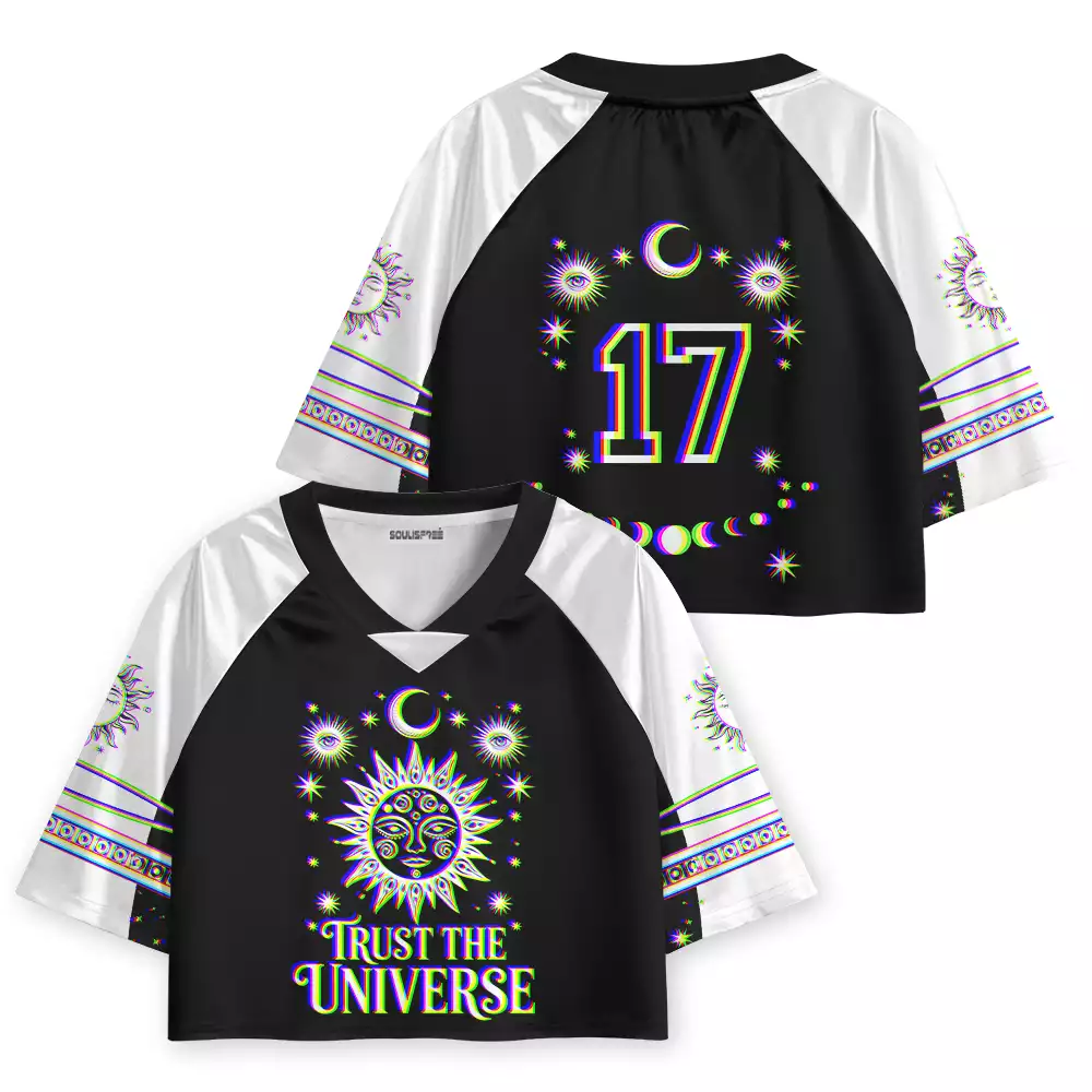 Soulisfree Universe Within You Optic Lines Illusion Cropped Jersey