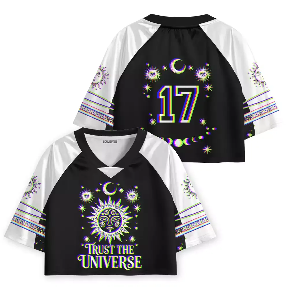 Soulisfree Universe Within You Optic Lines Illusion Cropped Jersey