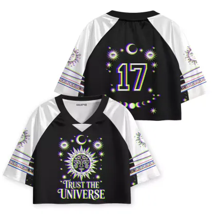 Soulisfree Universe Within You Optic Lines Illusion Cropped Jersey