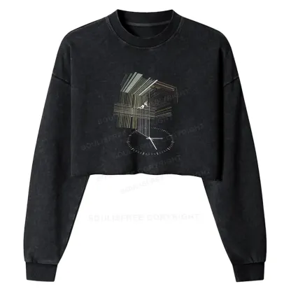 Secret Behind The Bookshelf Washed Cropped Sweatshirt