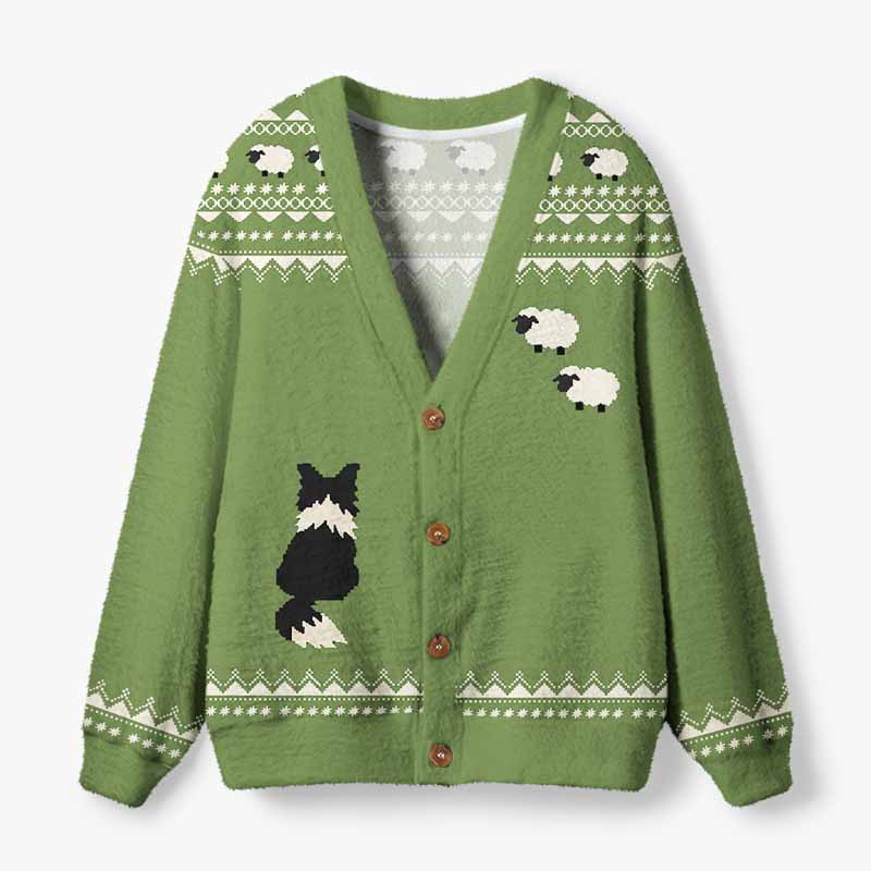 Soulisfree Nature’s Little Companions Fuzzy Cardigan Sweater