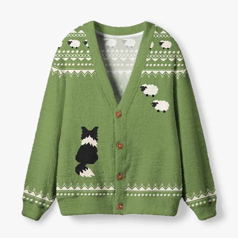 Soulisfree Nature’s Little Companions Fuzzy Cardigan Sweater