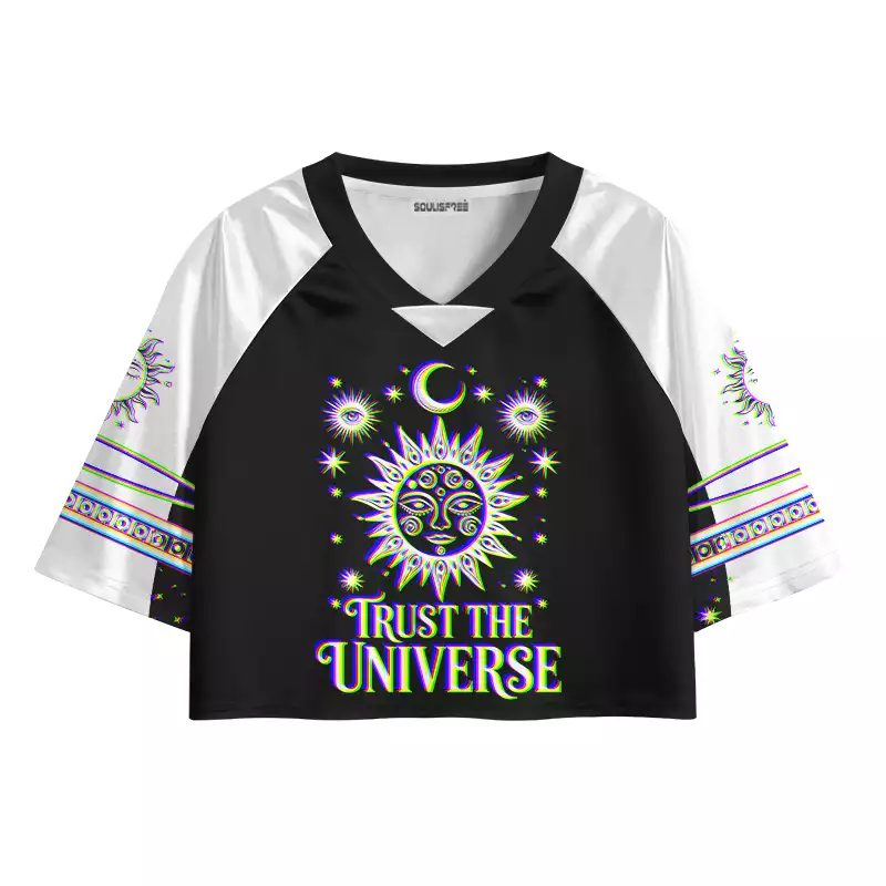 Soulisfree Universe Within You Optic Lines Illusion Cropped Jersey