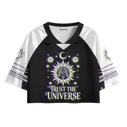 Soulisfree Universe Within You Optic Lines Illusion Cropped Jersey